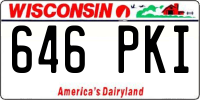 WI license plate 646PKI