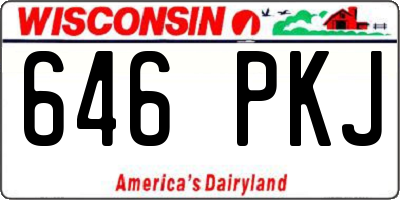 WI license plate 646PKJ