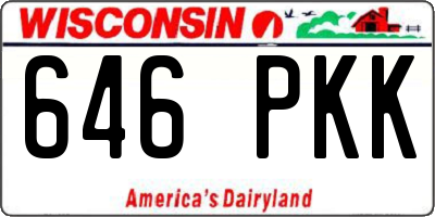 WI license plate 646PKK