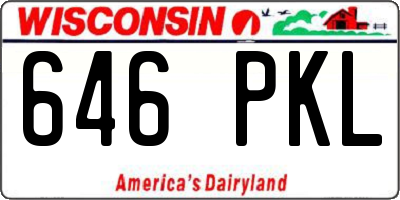 WI license plate 646PKL