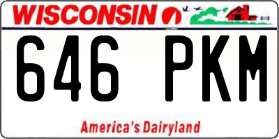 WI license plate 646PKM