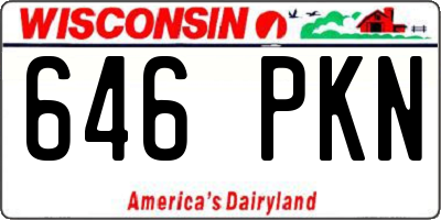 WI license plate 646PKN