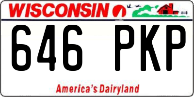 WI license plate 646PKP
