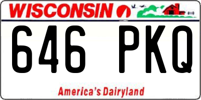 WI license plate 646PKQ
