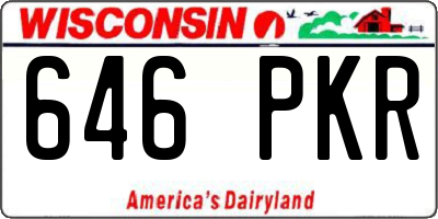 WI license plate 646PKR
