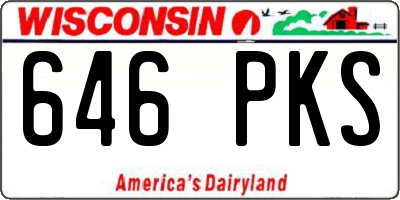 WI license plate 646PKS
