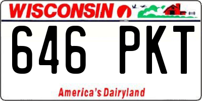 WI license plate 646PKT