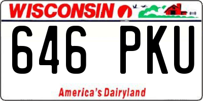 WI license plate 646PKU