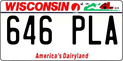 WI license plate 646PLA