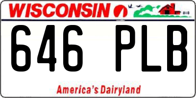 WI license plate 646PLB