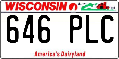 WI license plate 646PLC