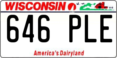 WI license plate 646PLE