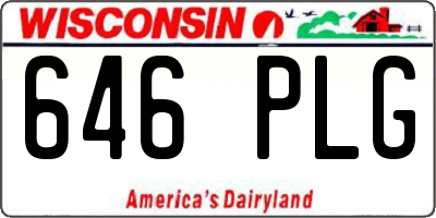 WI license plate 646PLG