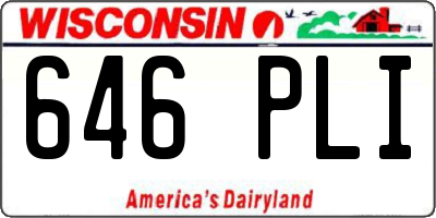 WI license plate 646PLI