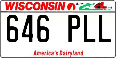 WI license plate 646PLL