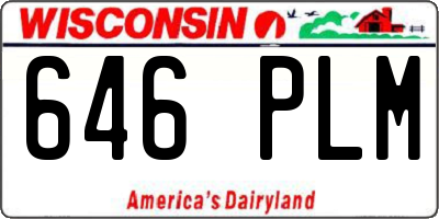WI license plate 646PLM