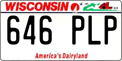 WI license plate 646PLP