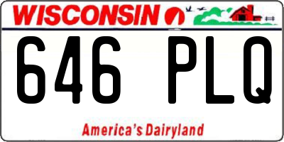 WI license plate 646PLQ
