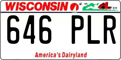 WI license plate 646PLR