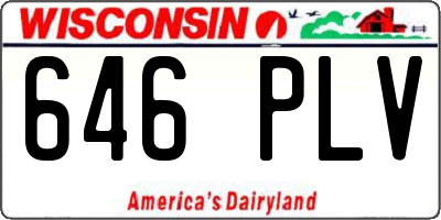 WI license plate 646PLV