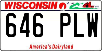 WI license plate 646PLW