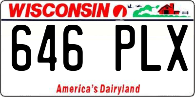 WI license plate 646PLX