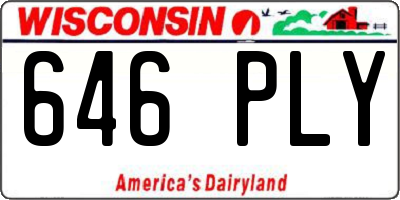 WI license plate 646PLY