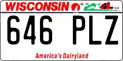 WI license plate 646PLZ