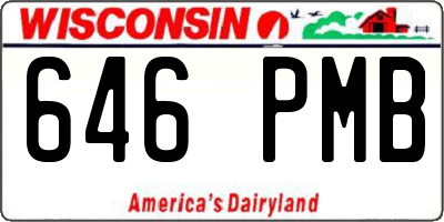 WI license plate 646PMB