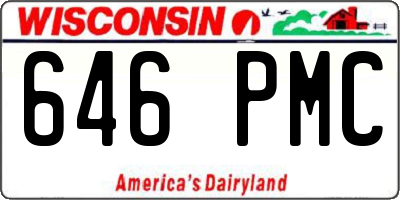 WI license plate 646PMC