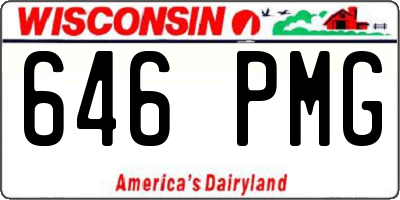 WI license plate 646PMG