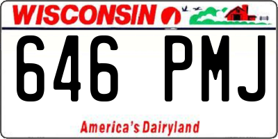 WI license plate 646PMJ