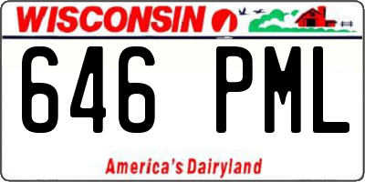 WI license plate 646PML