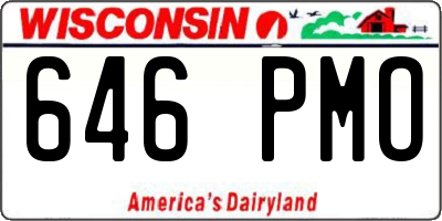 WI license plate 646PMO