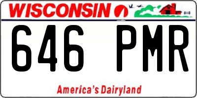 WI license plate 646PMR