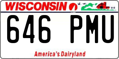 WI license plate 646PMU