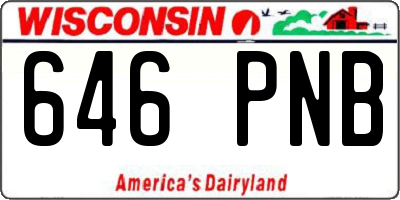 WI license plate 646PNB