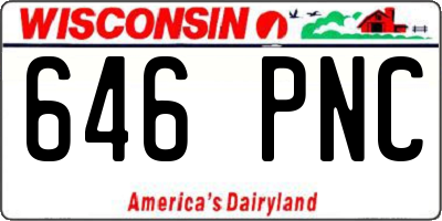 WI license plate 646PNC