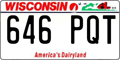 WI license plate 646PQT