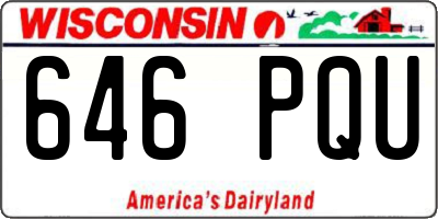 WI license plate 646PQU