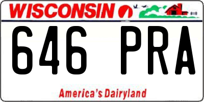 WI license plate 646PRA