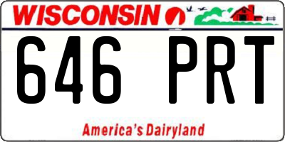 WI license plate 646PRT