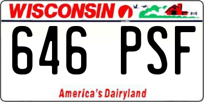 WI license plate 646PSF