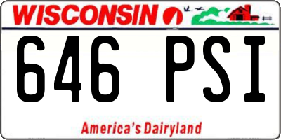 WI license plate 646PSI
