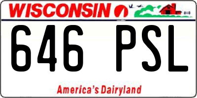 WI license plate 646PSL