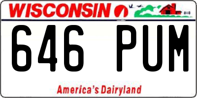 WI license plate 646PUM