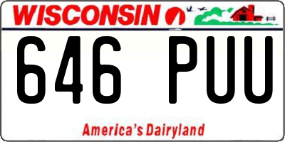 WI license plate 646PUU