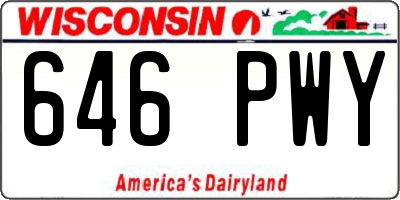 WI license plate 646PWY