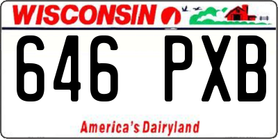 WI license plate 646PXB