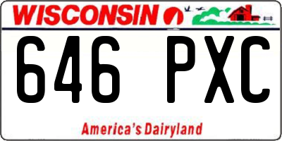 WI license plate 646PXC